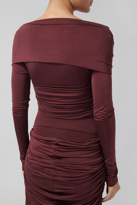 Burgundy Otto Stretch-Jersey Bodysuit