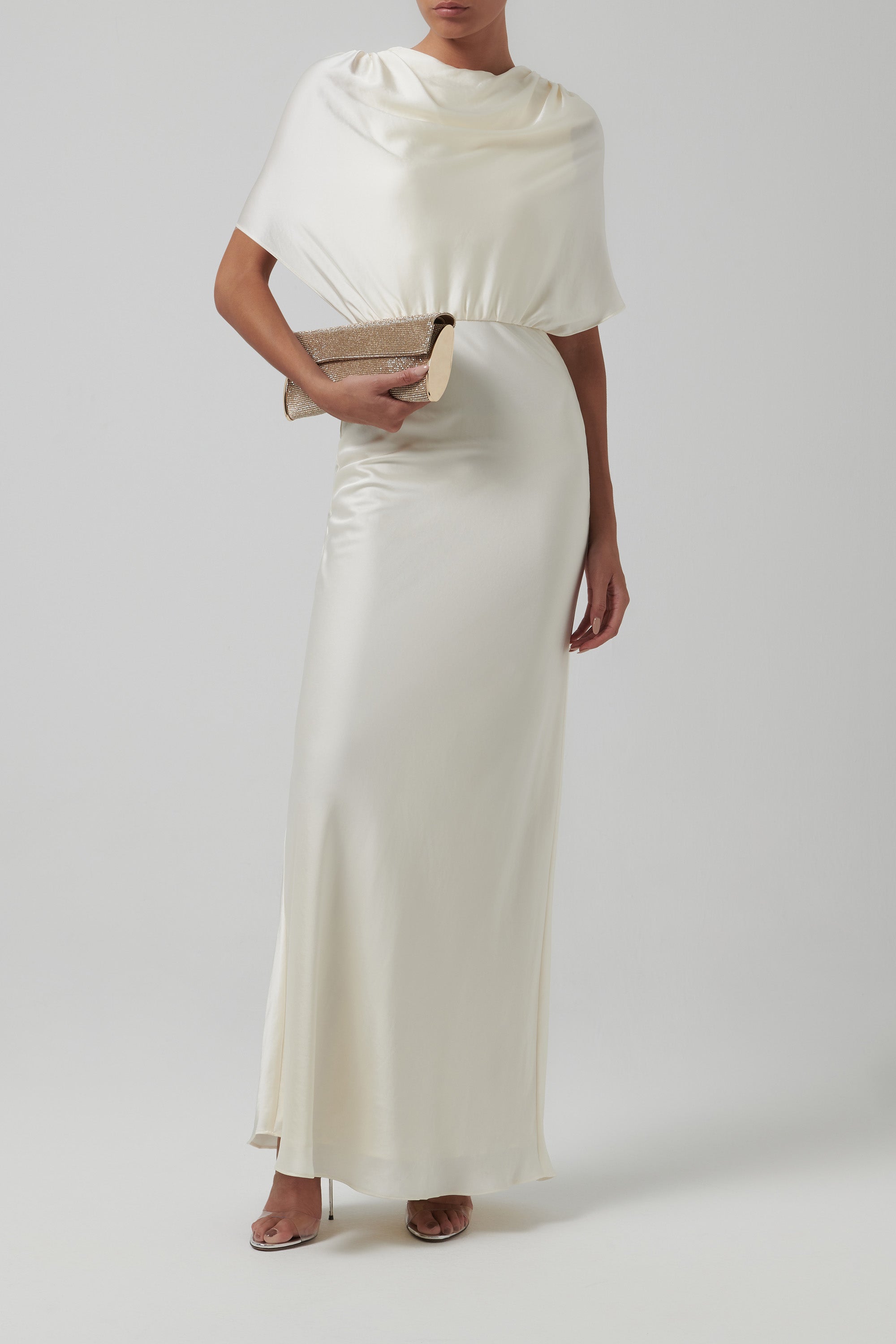 Abadia White Elsa Knot Back Maxi Dress White / US2