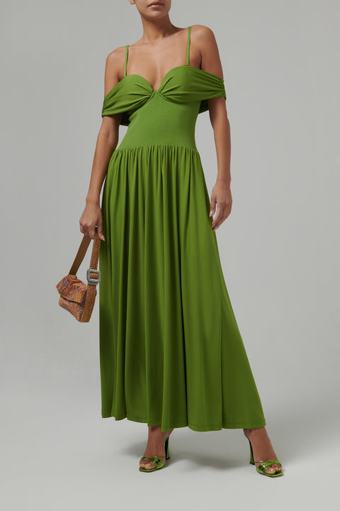 Green Amarantha Off Shoulder Dress