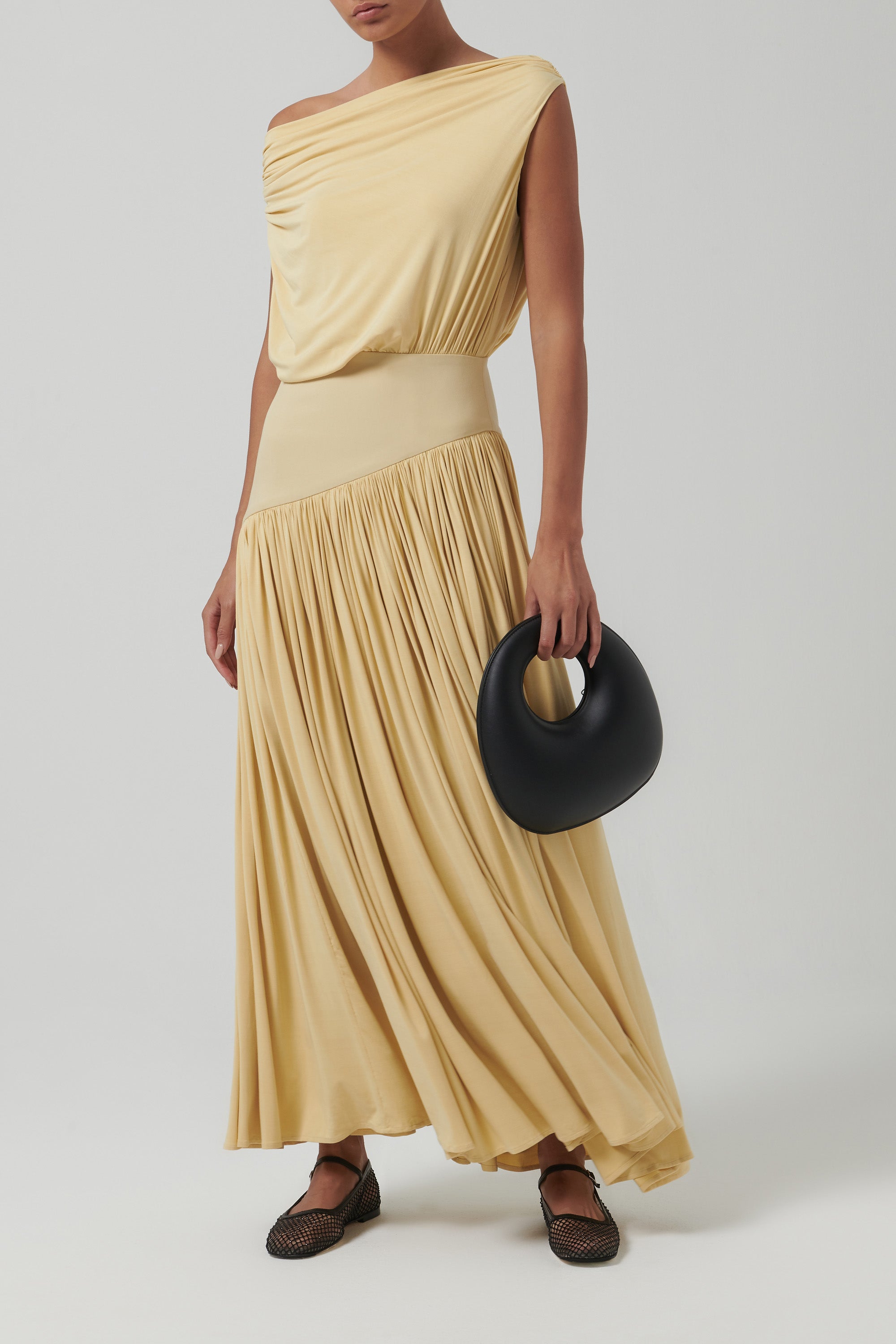 Abadia Yellow Gwen Off Shoulder Maxi Dress Abadia Yellow Gwen Off Shoulder Maxi Dress