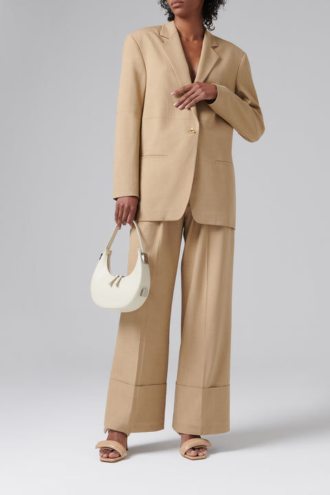 Beige Trudi Wide-Leg Pants