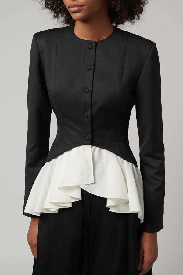 Abadia Black Frill Jacket