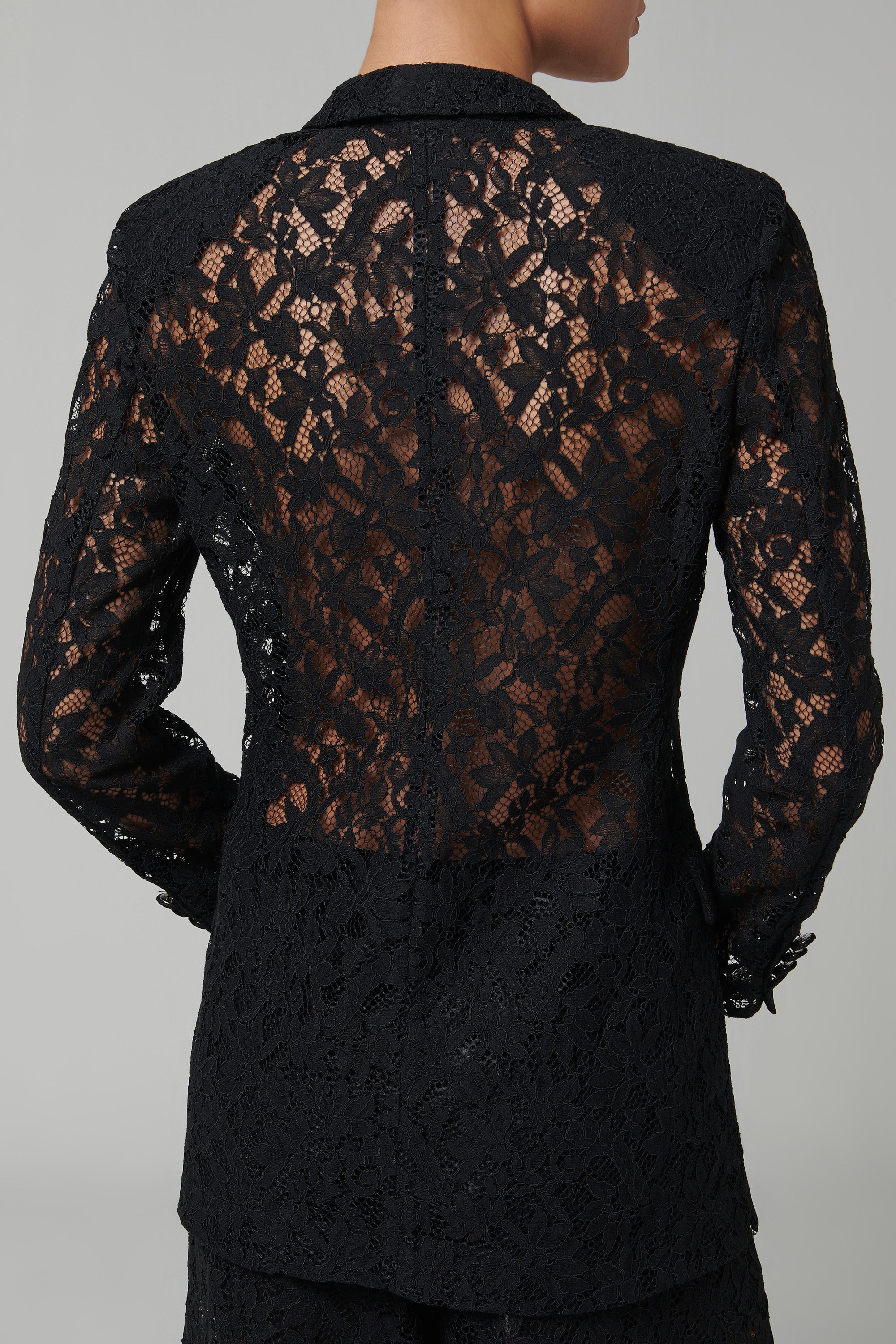 ワンピース BLUMARINE Black Lace Blazer Dress Blumarine lace-detail ribbed-knit Mini Dress | Black | FARFETCH