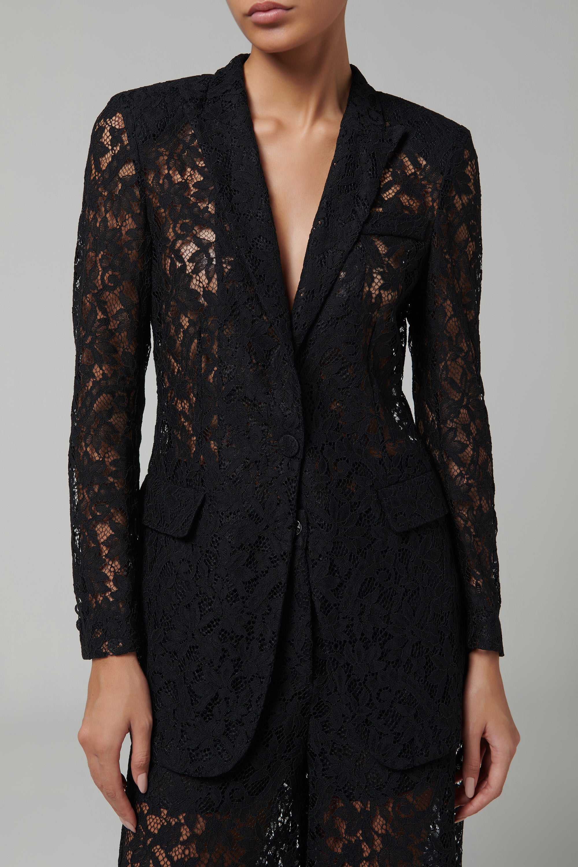 ワンピース BLUMARINE Black Lace Blazer Dress Blumarine Black Rebrode Lace Blazer
