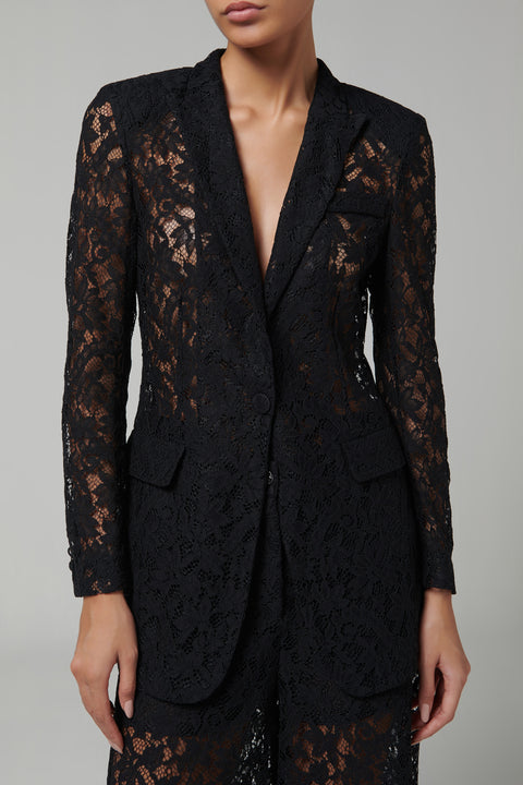 Black Rebrode Lace Blazer