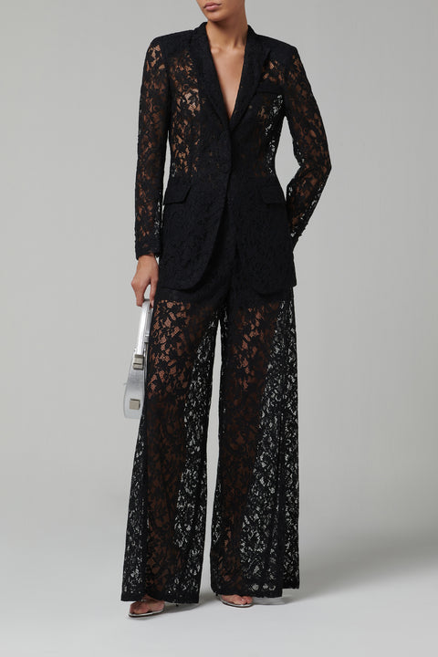 Black Rebrode Lace Blazer