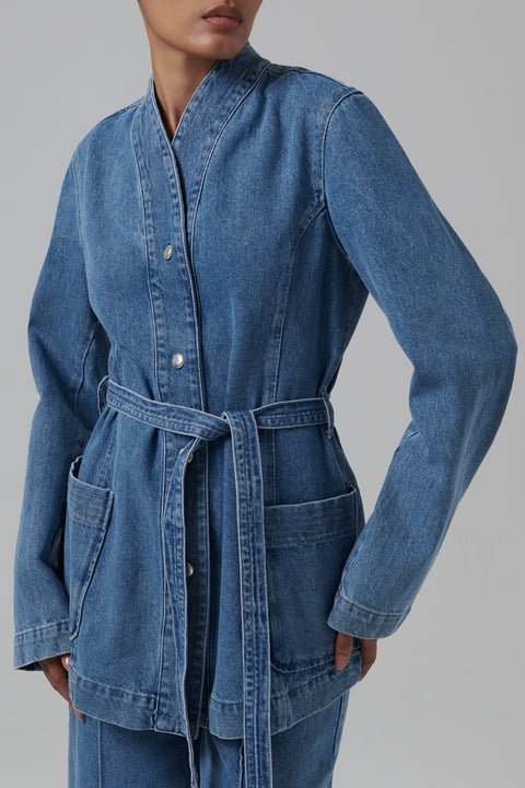 Blue Belt Denim Jacket