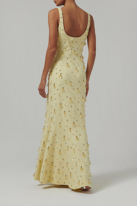 Yellow Briella Embellished Gown