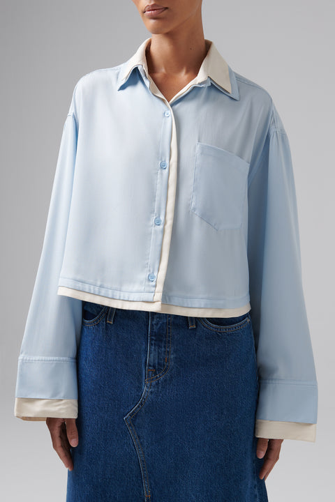 REMAIN Birger Christensen Blue Two Layer Shirt