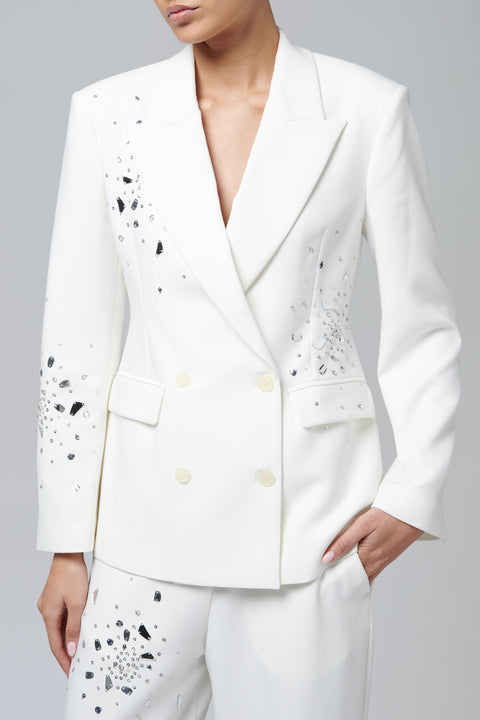 White Double Breast Blazer