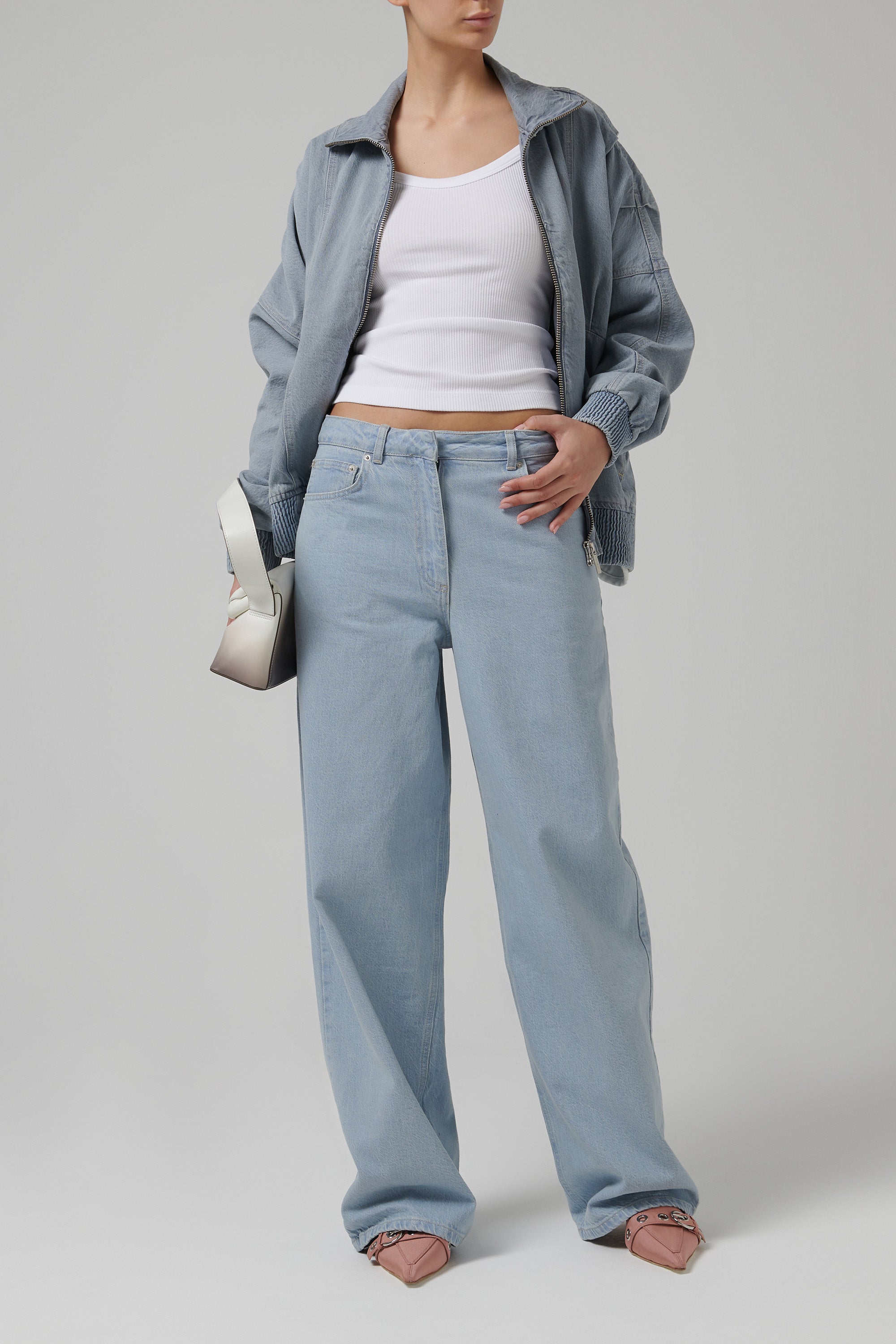 REMAIN Birger Christensen Blue Cocoon Wide-Leg Jeans