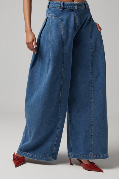 【JEMUT】22FW★ Classy Semi Wide Denim Pants Washed Blue Blue JM Wide Leg Washed Denim – JOSHUA MOHAMED