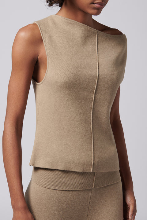 Brown Off Shoulder Seam Top