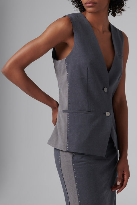 REMAIN Birger Christensen Grey Bi-Color Vest