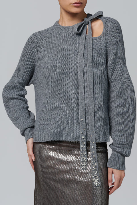 Grey Crop Sweater