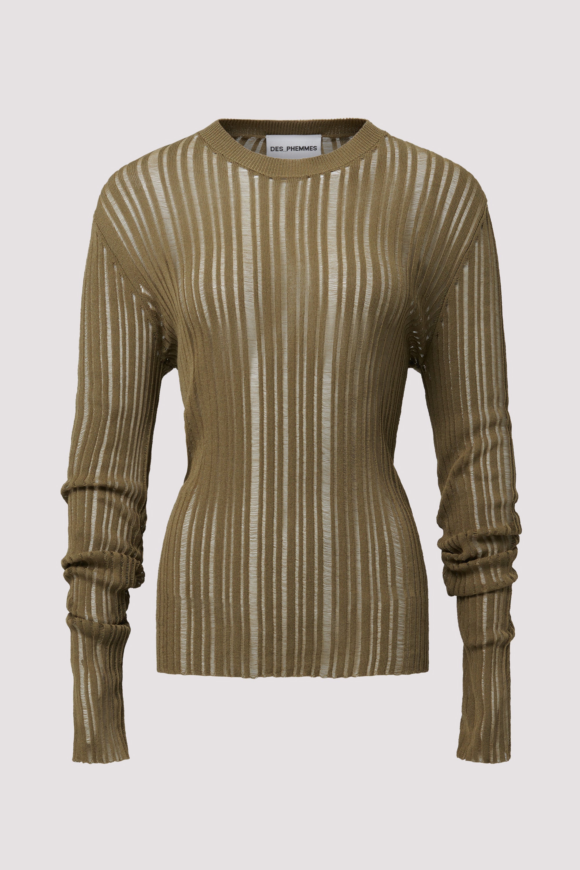 Des Phemmes Green Rib Open Back Top Des Phemmes Green Rib Open Back Top