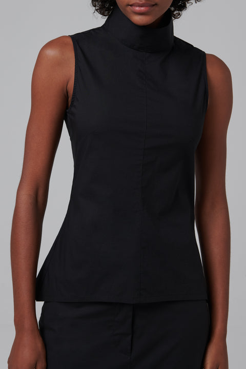 Black High Neck Sleeveless Top
