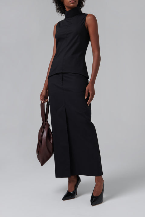 Black High Neck Sleeveless Top