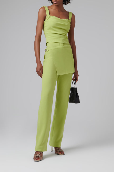 Green Ruching Tank Top