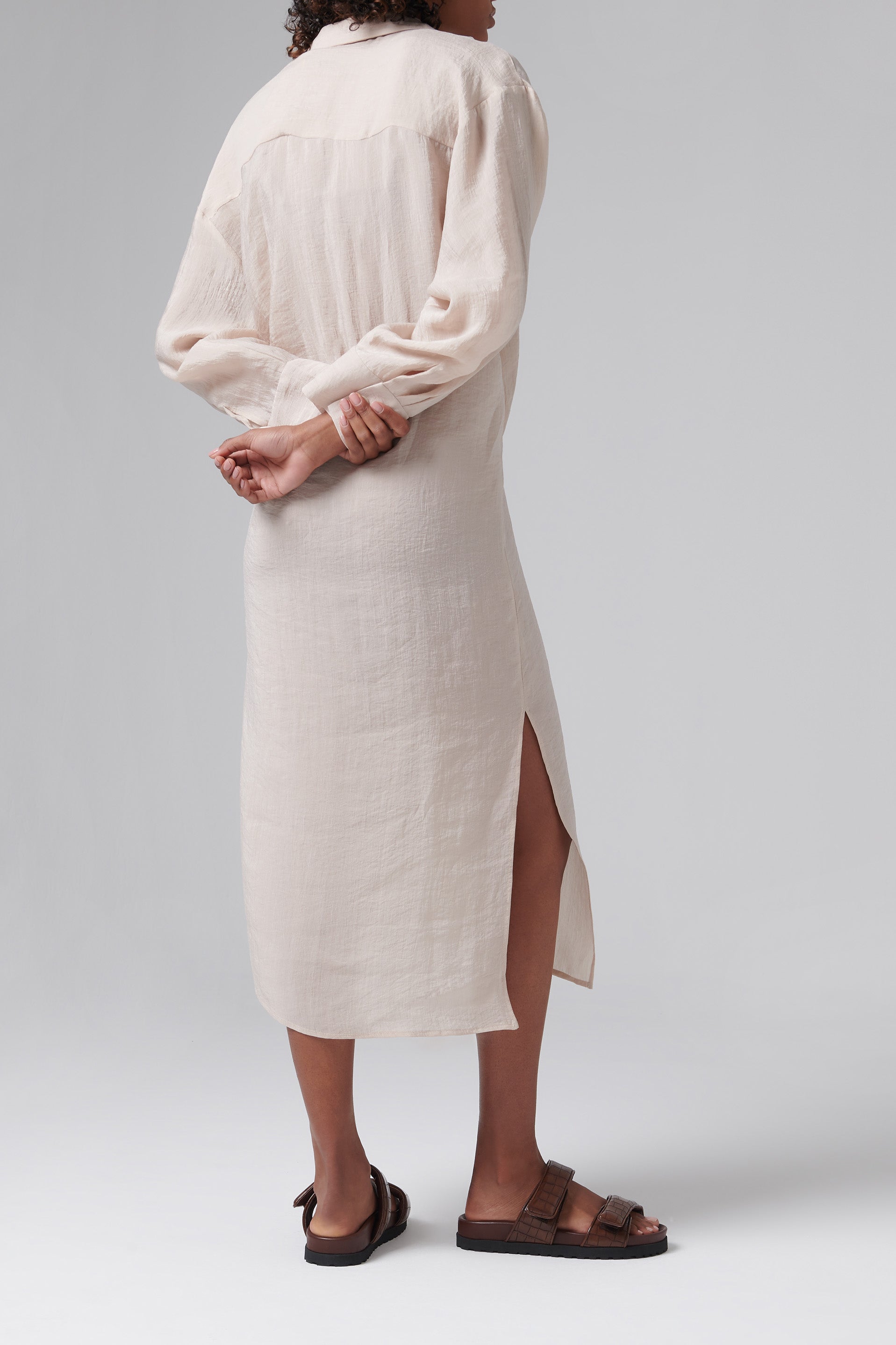 Aeron Beige Abbas Long Sleeve Midi dress Aeron Beige Abbas Long Sleeve Midi dress
