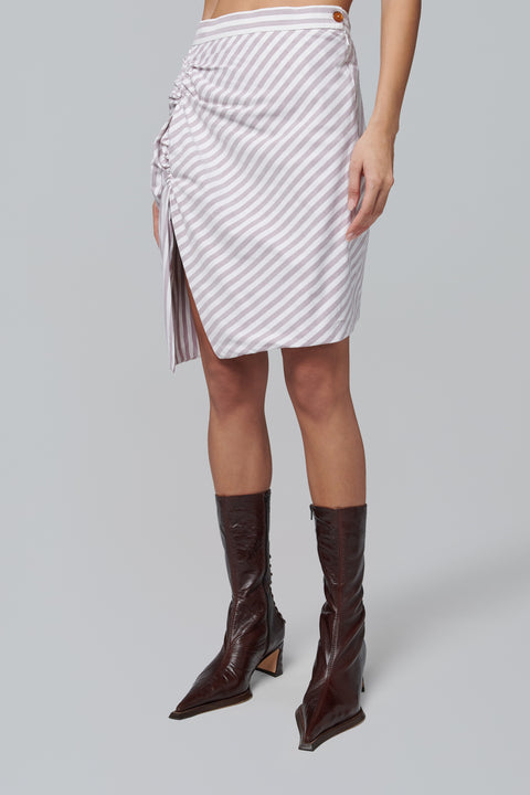 Burgundy Stripe Side Panther Mini Skirt