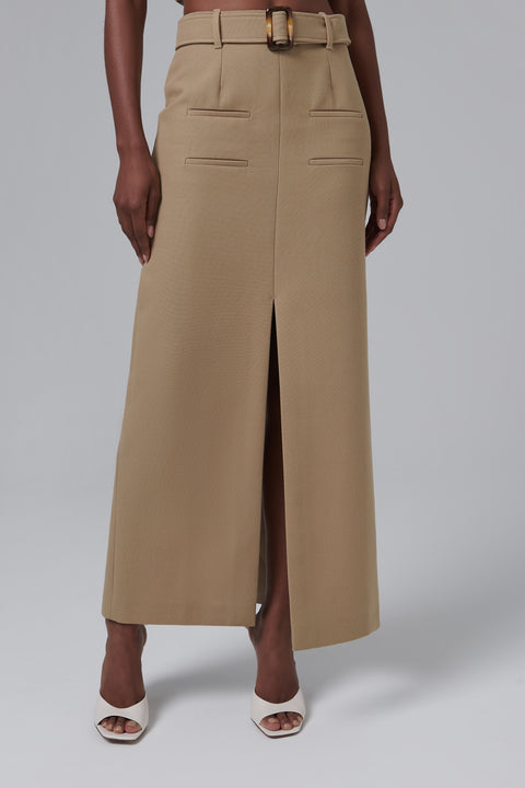 Beige Nana Midi Skirt