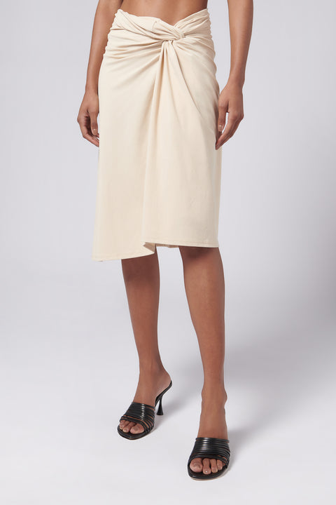 Beige Ida Side Knot Skirt