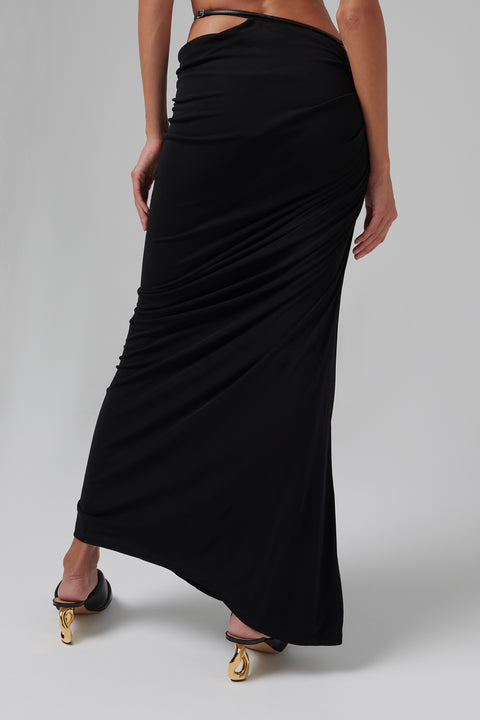 Black Framed Drape Skirt