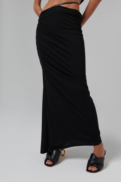 Black Framed Drape Skirt