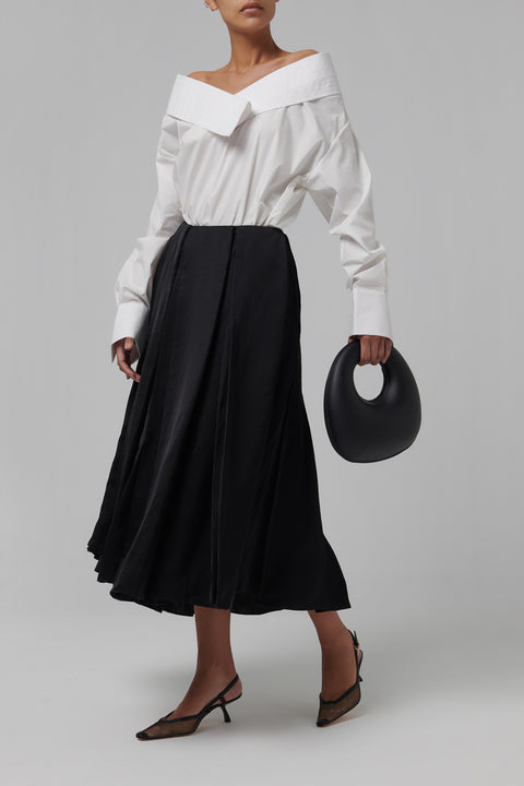 Black Elodie Midi Skirt