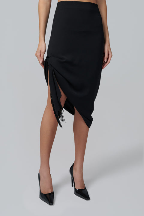 Black Ofanto Midi Skirt