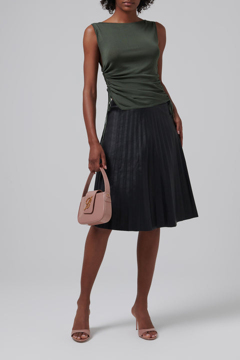 Black Brooklyn Plissé Skirt