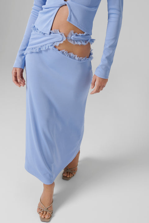 Christopher Esber Blue Carina Midi Skirt
