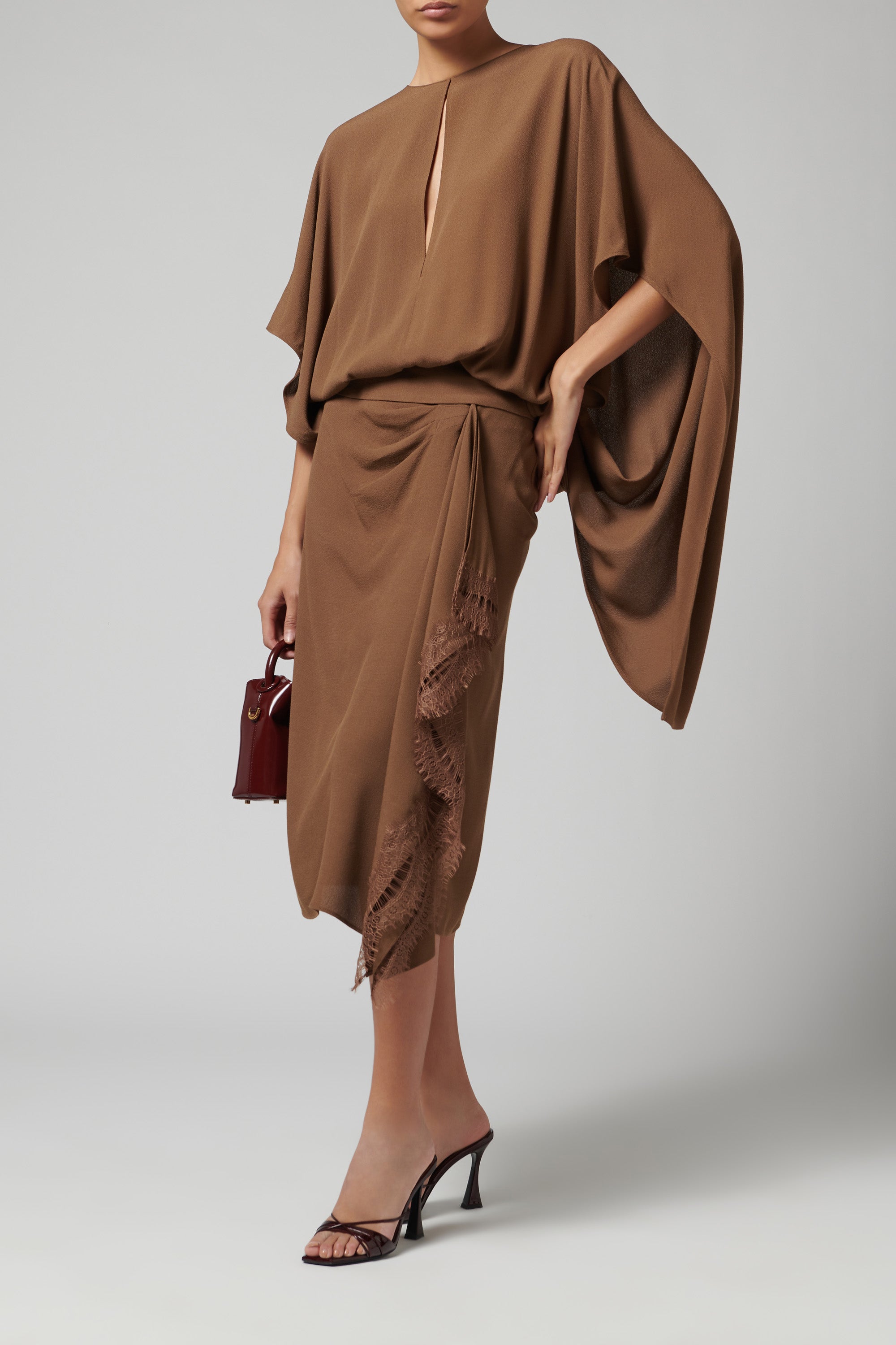 Blumarine Brown Marocaine Midi Skirt