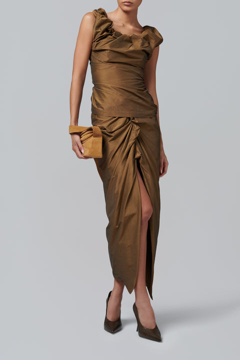 Brown Long Panther Skirt