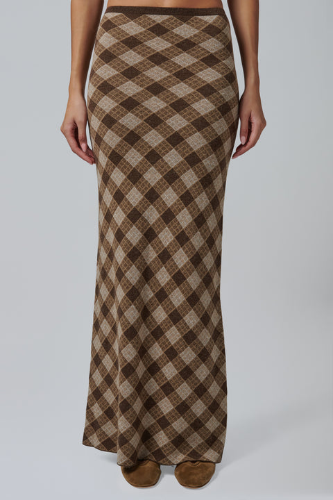 Brown Kae Knit Skirt
