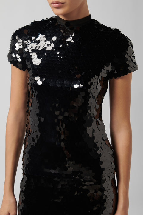 Black Mermaid Sequin Tee
