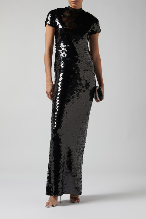 Black Mermaid Sequin Tee