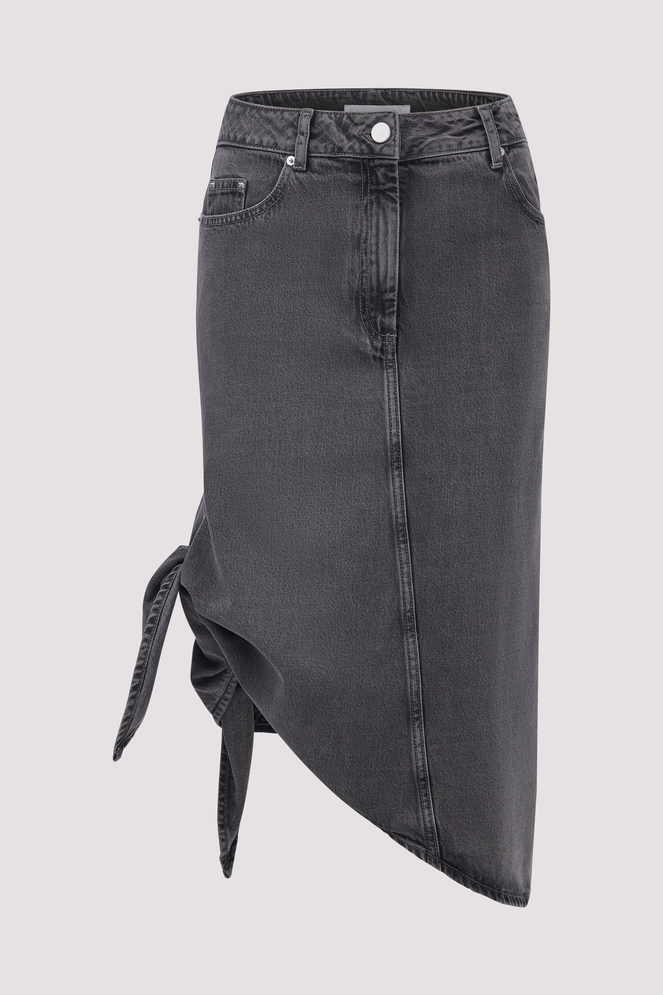 【関税込み】REMAIN Birger Christensen ロングスカート REMAIN Birger Christensen Grey Side Knot Denim Skirt