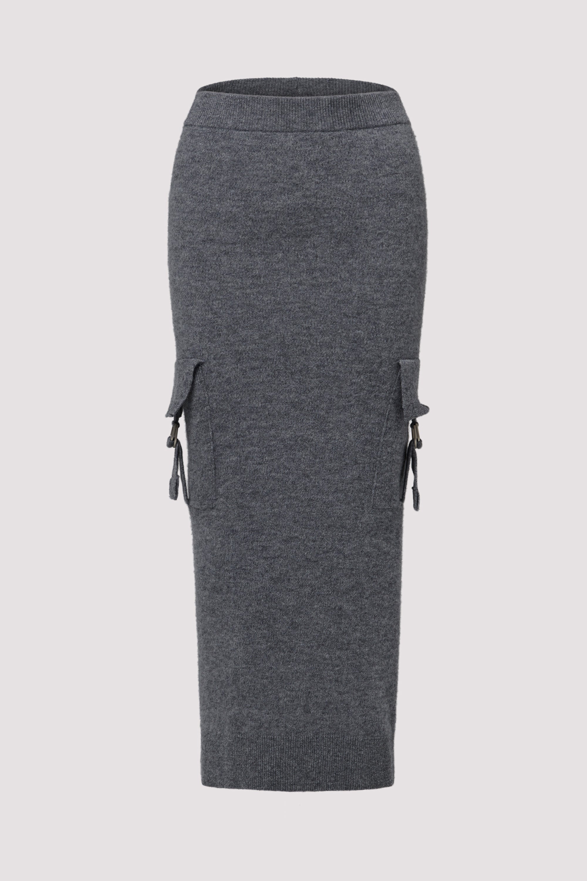 Blumarine Grey Side Pocket Knit Skirt