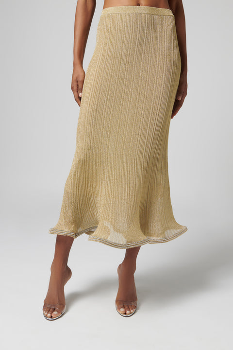 Gold Brighton Midi Skirt