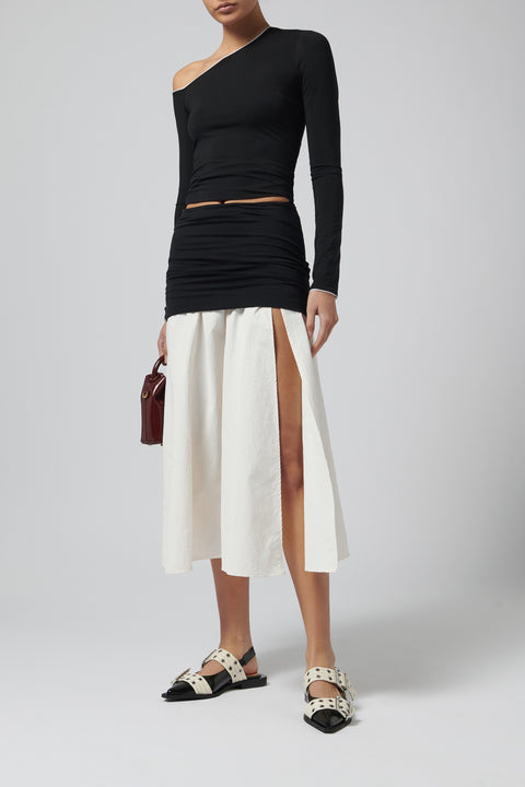 Black And White Mari Midi Skirt