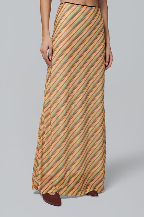 Multicoloured Mesh Maxi Skirt