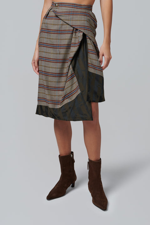 Brown Zoey Midi Skirt