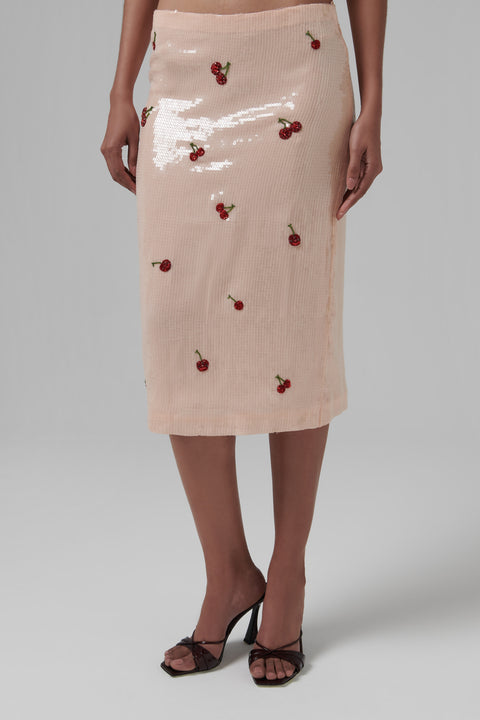 Nude Sequin Classic Skirt