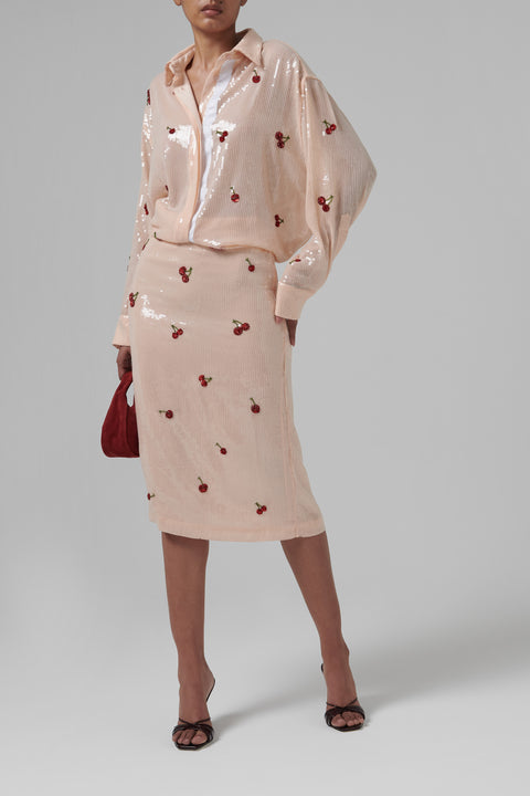 Nude Sequin Classic Skirt