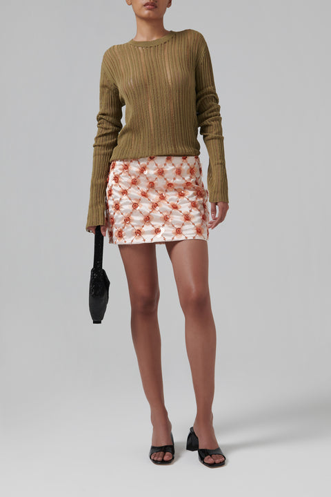 Pink Sequin Mini Skirt