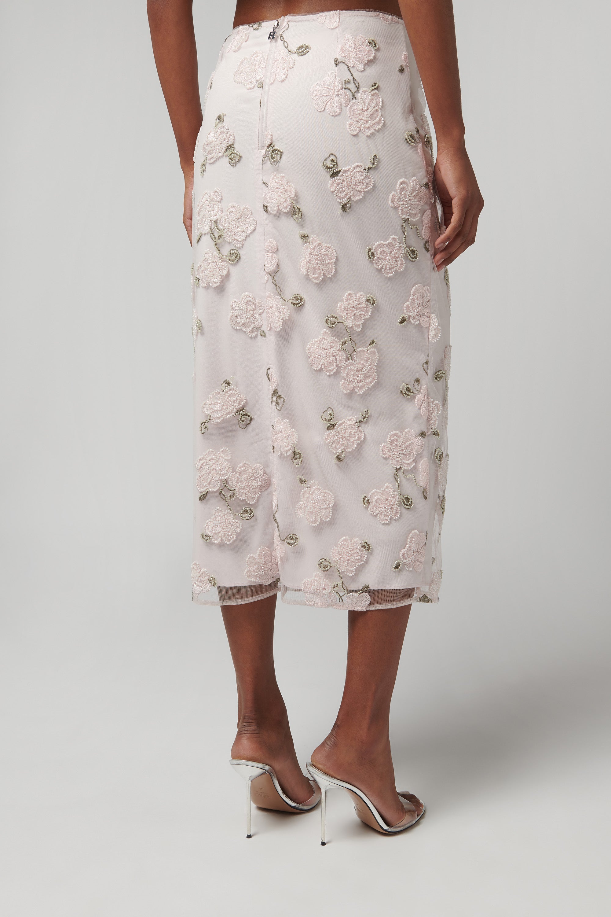 ROTATE Birger Christensen Pink Sequin Pencil Skirt