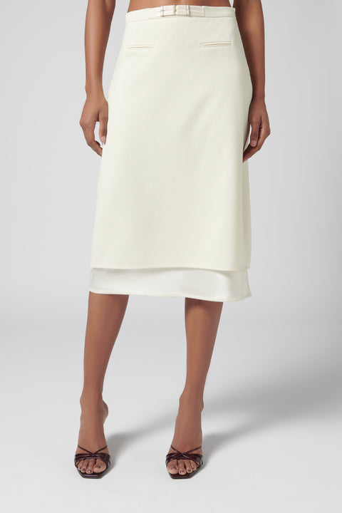 White Camila Midi Skirt