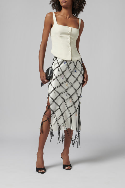 White Savanna Midi Skirt